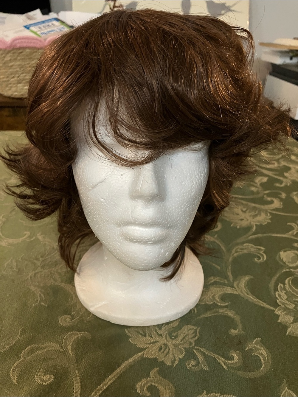 Short Layered Women's Wig in Chestnut with Soft Waves